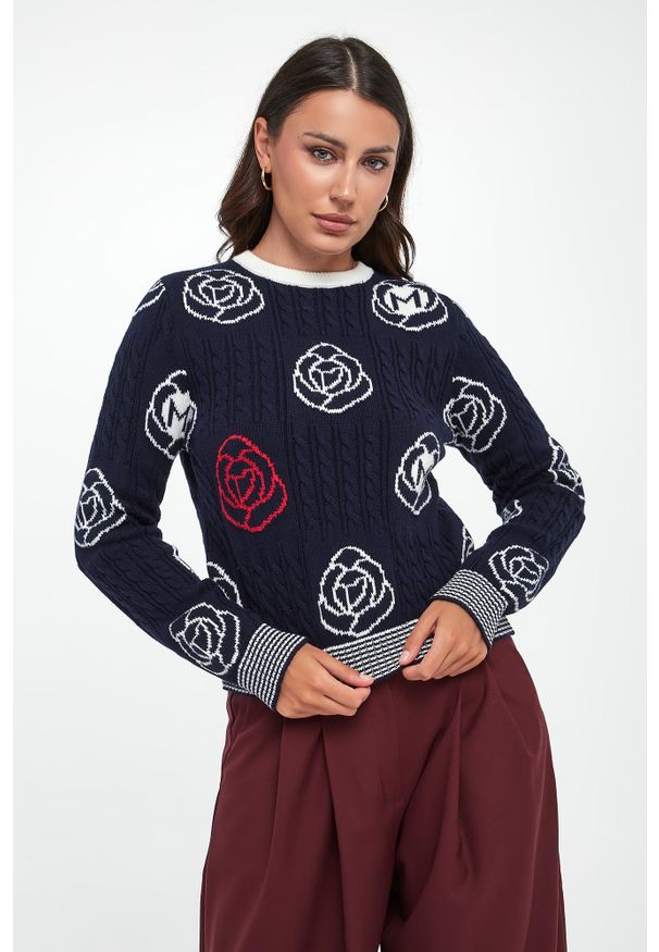 Marella Sport - Sweter damski wełniany Fumato MARELLA SPORT. Materiał: wełna. Styl: sportowy