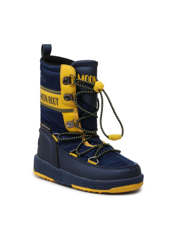 Śniegowce Moon Boot Jr Boy Biker 34052800003 Blue/Yellow. Kolor: niebieski. Materiał: materiał