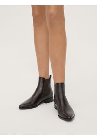 Kazar - Ciemnobrązowe skórzane sztyblety damskie. Kolor: brązowy. Materiał: skóra #6