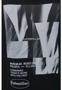 CATerpillar - Caterpillar Bluza bawełniana kolor czarny z kapturem z nadrukiem. Typ kołnierza: kaptur. Kolor: czarny. Materiał: bawełna. Wzór: nadruk #3