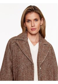 Custommade Płaszcz wełniany Halina 999511879 Brązowy Oversize. Kolor: brązowy. Materiał: wełna #6