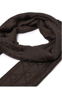 Calvin Klein Szal Emblem Aop Glossy Tonal Scarf LV04F8096G Brązowy ciemny. Kolor: brązowy. Materiał: materiał #3
