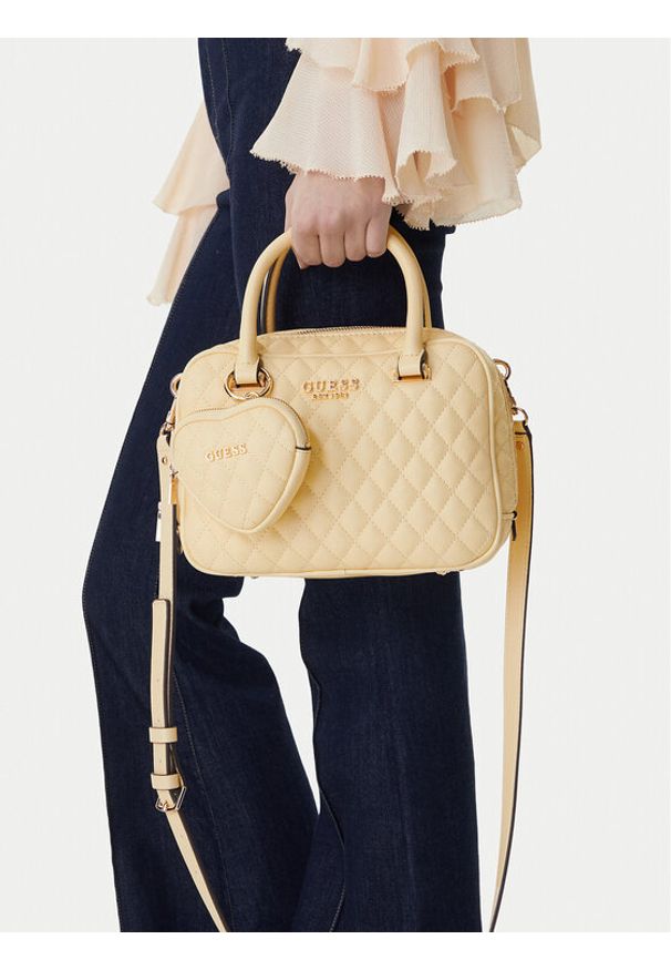 Guess Torebka Atabey HWQG98 94050 Żółty. Kolor: żółty. Materiał: skórzane