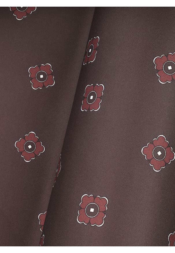 Pako Lorente - PAKO LORENTE - Wzorzysta czekoladowa poszetka męska. Kolor: brązowy. Materiał: poliester