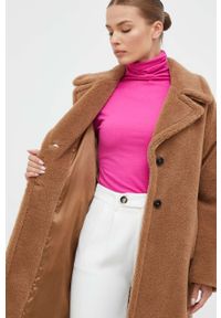 Marella płaszcz z domieszką wełny kolor brązowy przejściowy oversize. Kolor: brązowy. Materiał: wełna. Styl: klasyczny #4