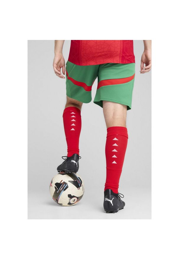 Puma - Szorty Maroc CAN 2025. Kolor: czerwony, wielokolorowy, zielony. Sport: piłka nożna