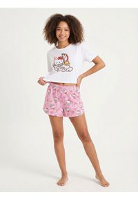 Sinsay - Bawełniana piżama dwuczęściowa z nadrukiem Hello Kitty - biały. Kolor: biały. Materiał: bawełna. Wzór: nadruk, motyw z bajki #1