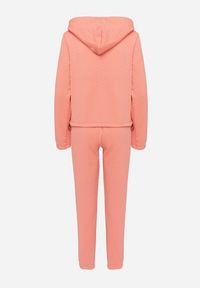 Born2be - Różowy Pikowany Komplet Dresowy z Bawełną Bluza z Kapturem i Spodnie Joggery Evalisseia. Kolor: różowy. Materiał: dresówka, bawełna #7