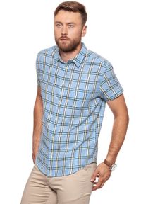 Wrangler - KOSZULA MĘSKA KRÓTKI RĘKAW WRANGLER SS 1PKT SHIRT CERUL W58606EVT 112129493. Długość rękawa: krótki rękaw. Długość: krótkie. Wzór: kratka #4
