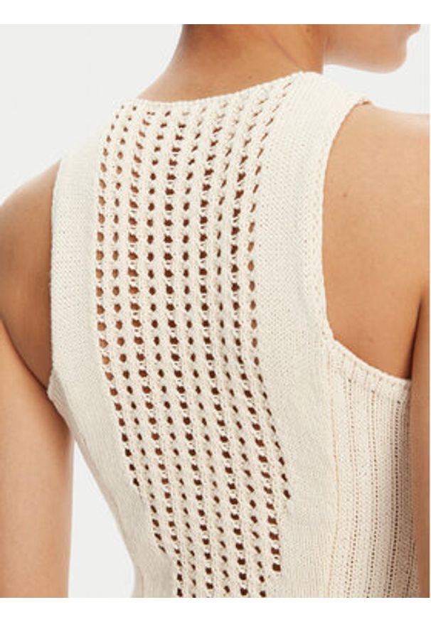 Liu Jo Sukienka letnia WA5386 MA44M Écru Regular Fit. Materiał: bawełna. Sezon: lato