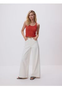 Reserved - Dzianinowy top na ramiączkach - miedziany. Kolor: brązowy. Materiał: dzianina. Długość rękawa: na ramiączkach #1