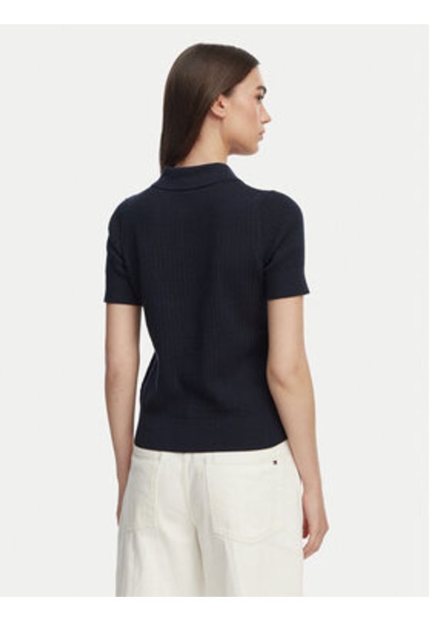 TOMMY HILFIGER - Tommy Hilfiger Sweter WW0WW49362 Granatowy Slim Fit. Kolor: niebieski. Materiał: bawełna