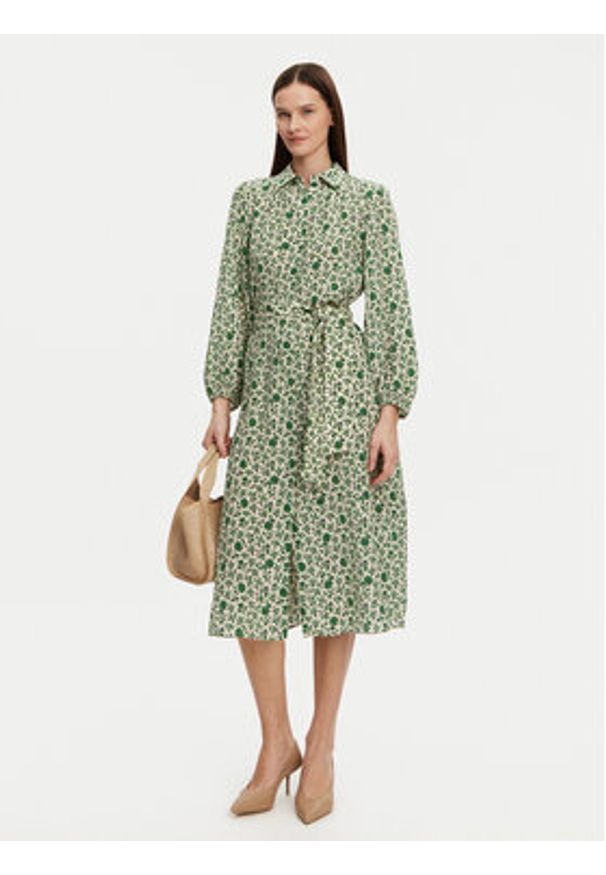 Weekend Max Mara Sukienka koszulowa Wales 2515221122 Zielony Regular Fit. Kolor: zielony. Materiał: jedwab. Typ sukienki: koszulowe
