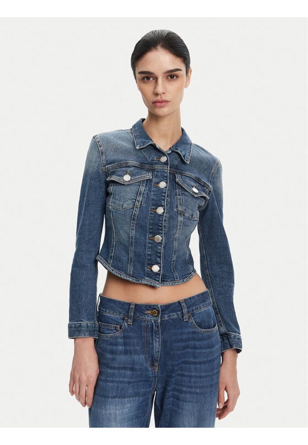 Pinko - PINKO Kurtka jeansowa 104972 A2I5 Niebieski Regular Fit. Kolor: niebieski. Materiał: bawełna