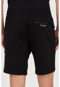 Armani Exchange - ARMANI EXCHANGE Czarne shorty Bermudy. Kolor: czarny