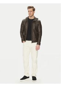 Serge Pariente Kurtka skórzana Ondo Brązowy Regular Fit. Kolor: brązowy. Materiał: skóra #3