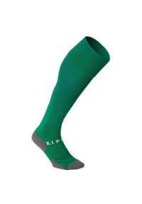KIPSTA - Getry piłkarskie dla dzieci Kipsta F500. Kolor: zielony. Materiał: poliamid, elastan. Sport: piłka nożna