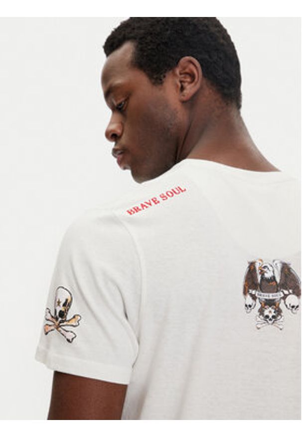 Brave Soul T-Shirt MTS-149DYLAN Écru Regular Fit. Materiał: bawełna