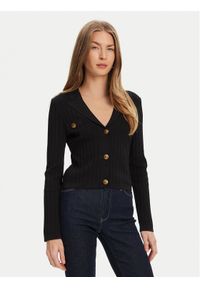 Guess Kardigan W5YR11 Z0130 Czarny Regular Fit. Kolor: czarny. Materiał: wiskoza