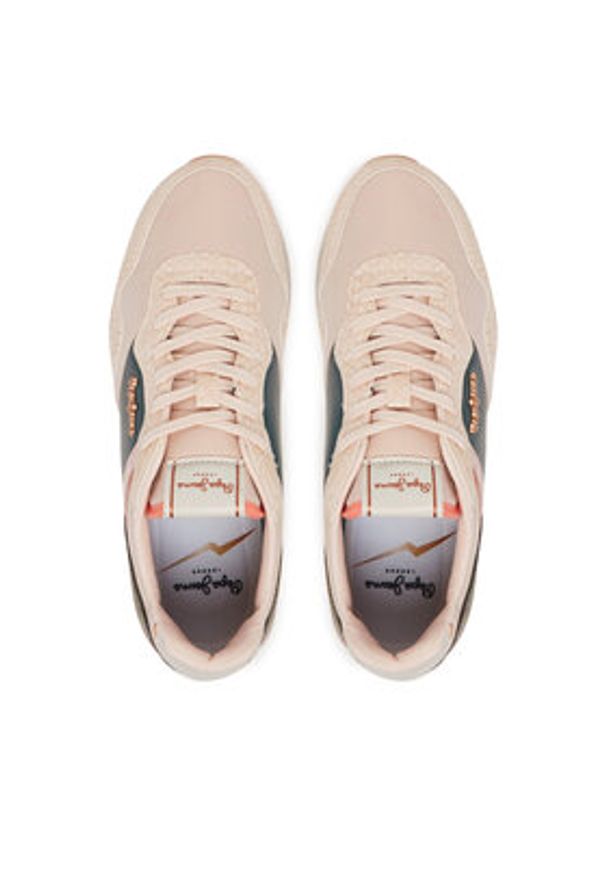 Pepe Jeans Sneakersy London Mix PLS40044 Różowy. Kolor: różowy. Materiał: skóra