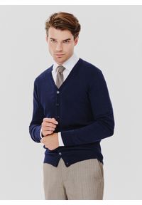Pako Lorente - PAKO LORENTE – Męski kardigan w kolorze granatowym. Kolor: niebieski, czarny. Materiał: poliamid, wiskoza. Sezon: jesień #7