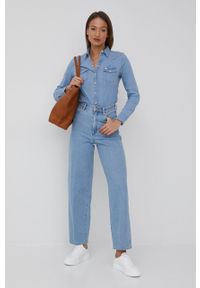 Wrangler jeansy BARREL BLUESTONE damskie high waist. Stan: podwyższony. Kolor: niebieski #2