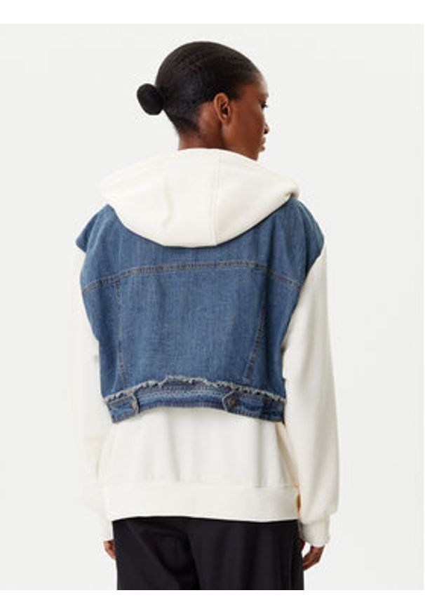 Desigual Bluza Trucker 25WWSK06 Écru Loose Fit. Materiał: bawełna