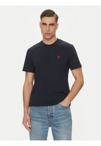 AMI PARIS T-Shirt BFUTS035.724 Granatowy Regular Fit. Kolor: niebieski. Materiał: bawełna