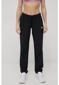 Adidas - adidas spodnie treningowe HD6823 damskie kolor czarny gładkie. Kolor: czarny. Materiał: poliester, skóra, materiał. Wzór: gładki. Sport: fitness #4