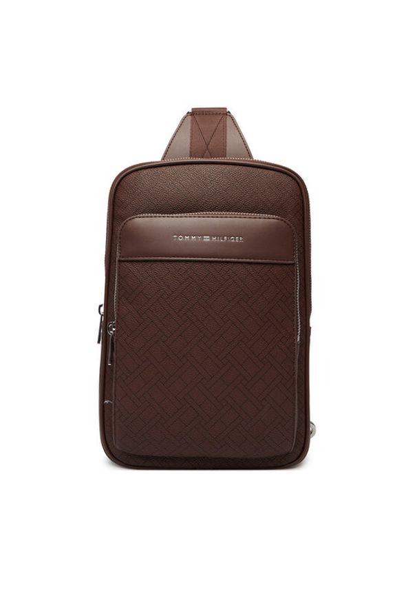 TOMMY HILFIGER - Tommy Hilfiger Saszetka Th Flag Monogram Sling Pack AM0AM14140 Brązowy. Kolor: brązowy. Materiał: skóra