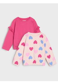 Sinsay - Bluzy wykończone elastyczną gumką 2 pack - różowy. Kolor: różowy #1