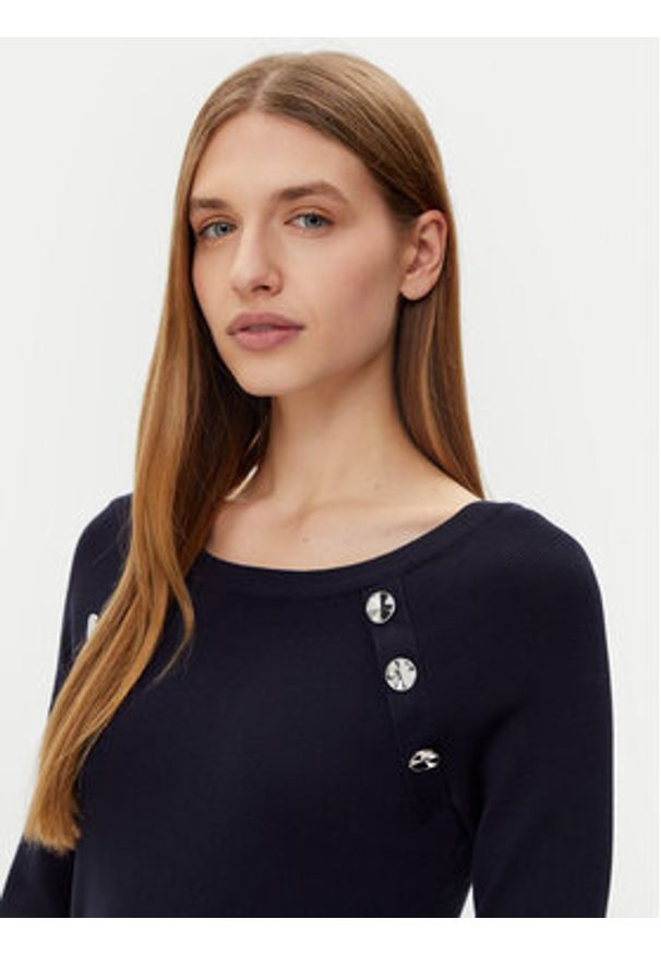 Morgan Sukienka dzianinowa 251-RMVALI Granatowy Slim Fit. Kolor: niebieski. Materiał: syntetyk