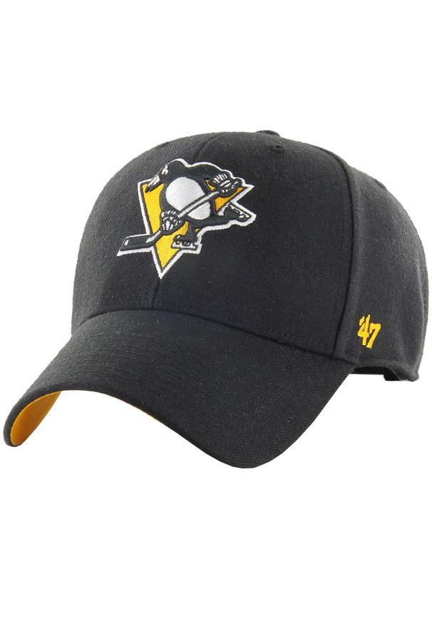 47 Brand - Czapka z daszkiem męska NHL Pittsburgh Penguins Ballpark Cap. Kolor: czarny. Materiał: bawełna, poliester