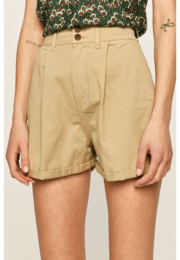 Pepe Jeans - Szorty Mamba. Kolor: zielony. Materiał: tkanina