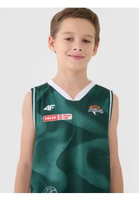 4f - 4F Koszulka meczowa replika wyjazdowa z sezonu 2024/25 dziecięca 4F x PLK - Zastal Zielona Góra - multikolor 110/116. Typ kołnierza: dekolt w serek. Kolor: wielokolorowy. Materiał: dzianina, włókno, materiał, syntetyk. Wzór: gładki, nadruk, ze splotem. Sezon: lato. Sport: koszykówka, fitness