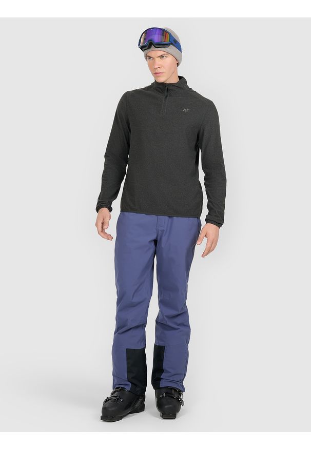 4f - 4F Bielizna termiczna polarowa (góra) męska - szara XL. Typ kołnierza: kołnierzyk stójkowy. Kolor: szary. Materiał: polar. Sezon: zima. Sport: turystyka piesza