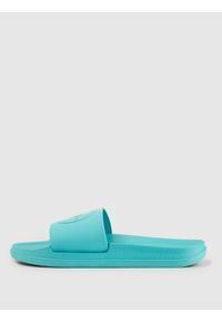 4f - 4F Klapki dziewczęce - turkusowe 37. Okazja: na co dzień. Kolor: turkusowy. Materiał: guma. Sezon: lato. Styl: wakacyjny, casual #1