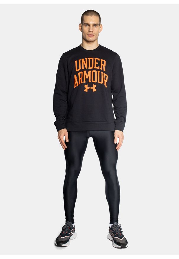Bluza męska Under Armour Rival Terry Crew (1361561-002). Okazja: na co dzień. Kolor: czarny. Materiał: poliester, bawełna, dresówka, materiał. Długość: krótkie. Styl: sportowy, casual, klasyczny
