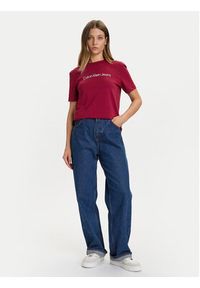 Calvin Klein Jeans T-Shirt LV047C912G Czerwony Regular Fit. Kolor: czerwony. Materiał: bawełna #5