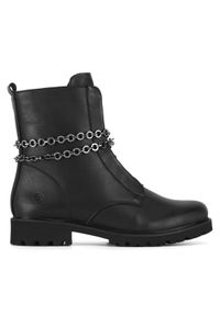 Remonte Botki D8665-00 Czarny. Kolor: czarny. Materiał: skóra