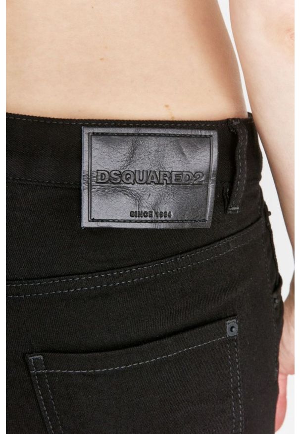 DSQUARED2 Icon forever cool girl cropped jeans czarne jeansy damskie, Rozmiar 40. Kolor: czarny. Wzór: aplikacja
