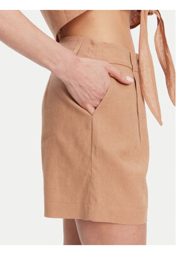 Gaudi Szorty materiałowe 511BD25038 Brązowy Regular Fit. Kolor: brązowy. Materiał: len, wiskoza