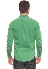 Wrangler - KOSZULA WRANGLER WESTERN SHIRT FAIRWAY GREEN W5965MV1Q. Materiał: jeans. Styl: elegancki #4