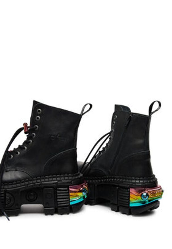 NEW ROCK Glany M-WALL083CCT-S8 Czarny. Kolor: czarny. Materiał: skóra. Styl: rockowy