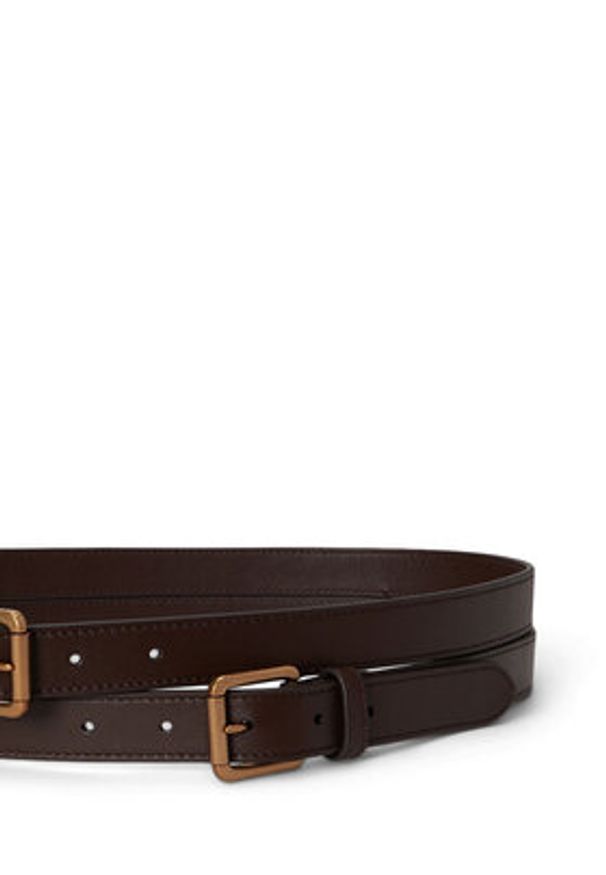 Lauren Ralph Lauren - LAUREN RALPH LAUREN Pasek 412936524008 Brązowy. Kolor: brązowy. Materiał: skóra