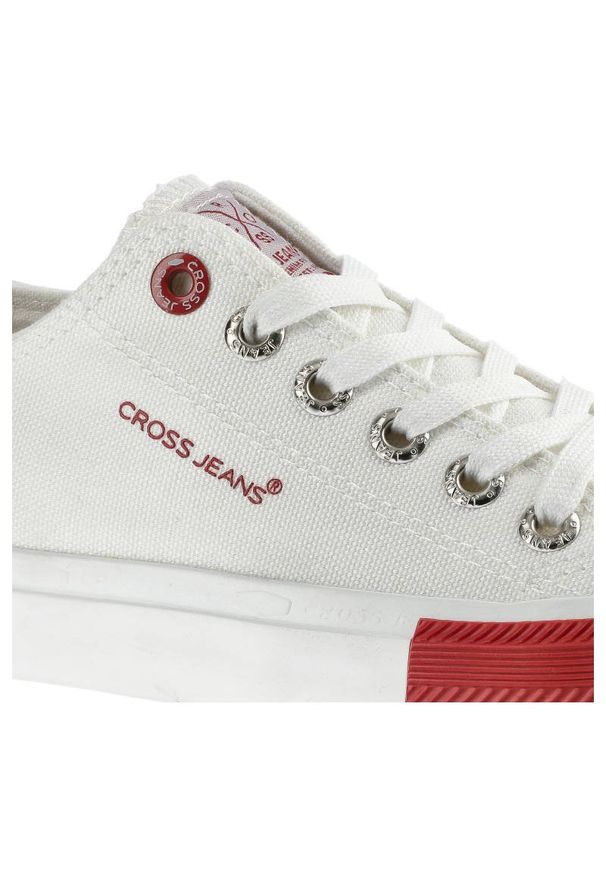 Białe Trampki Cross Jeans Damskie Lekkie Półbuty. Okazja: na co dzień. Kolor: biały. Materiał: materiał, guma. Szerokość cholewki: normalna. Styl: casual