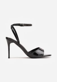 Renee - Czarne Lakierowane Sandały Eleganckie VICES na Szpilce z Paskiem Wokół Kostki Aikele. Zapięcie: pasek. Kolor: czarny. Materiał: lakier. Obcas: na szpilce. Styl: elegancki #7