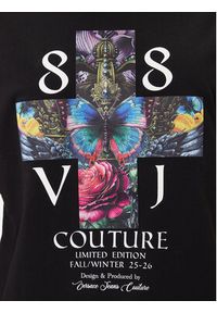Versace Jeans Couture T-Shirt 79GAHT10 CJ00T Czarny Regular Fit. Kolor: czarny. Materiał: bawełna #3