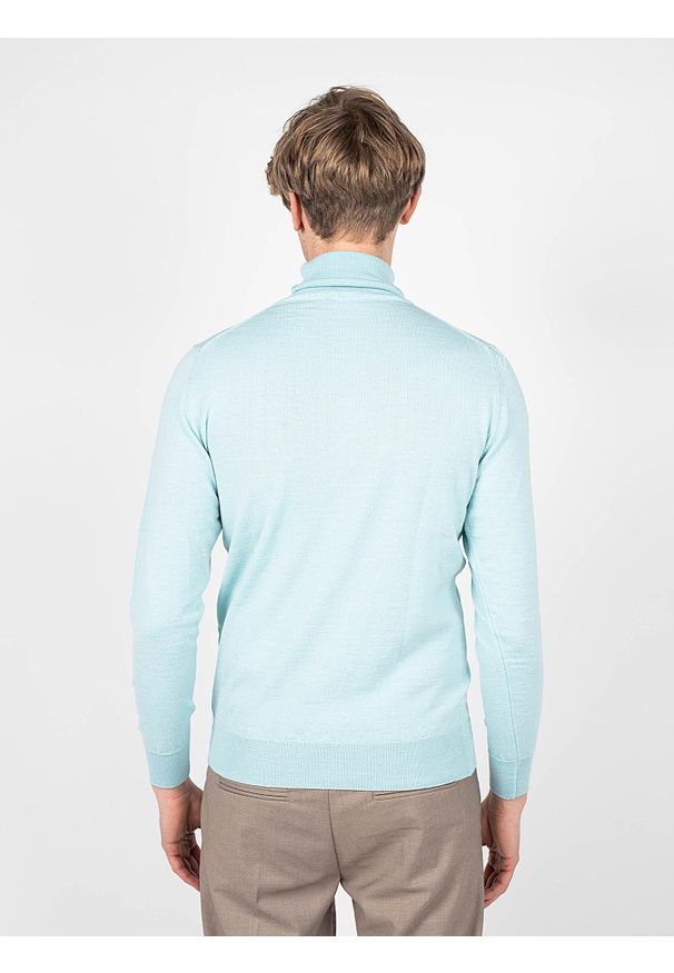 Takeshy Kurosawa Sweter | 83475 | Maglia D/Vita Calato Lana | Mężczyzna | Błękitny. Okazja: na co dzień. Typ kołnierza: golf. Kolor: niebieski. Materiał: wełna, akryl. Styl: casual