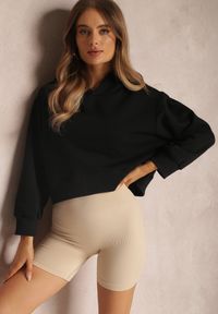 Renee - Czarna Bluza z Kapturem Paranero. Okazja: na co dzień. Typ kołnierza: kaptur. Kolor: czarny. Materiał: polar, dzianina. Długość: krótkie. Wzór: jednolity, gładki. Styl: sportowy, casual